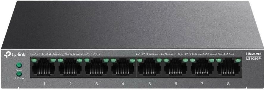 Switch TP-Link LS108GP, 8 porte, PoE
