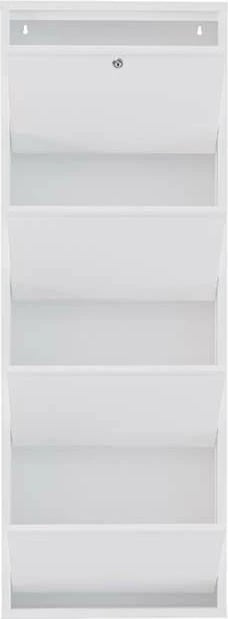 Dollap këpucësh Skye Decor, metal, 4 pjesë, me kyç, e bardhë