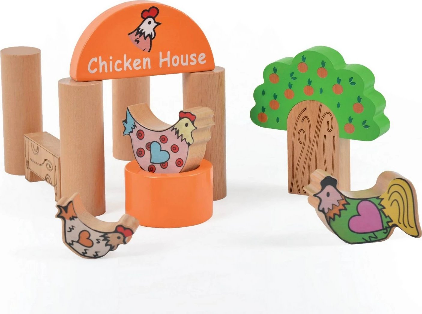 Lodër druri për fëmijë, shtëpi pulash, Skye Decor, shumëngjyrëshe