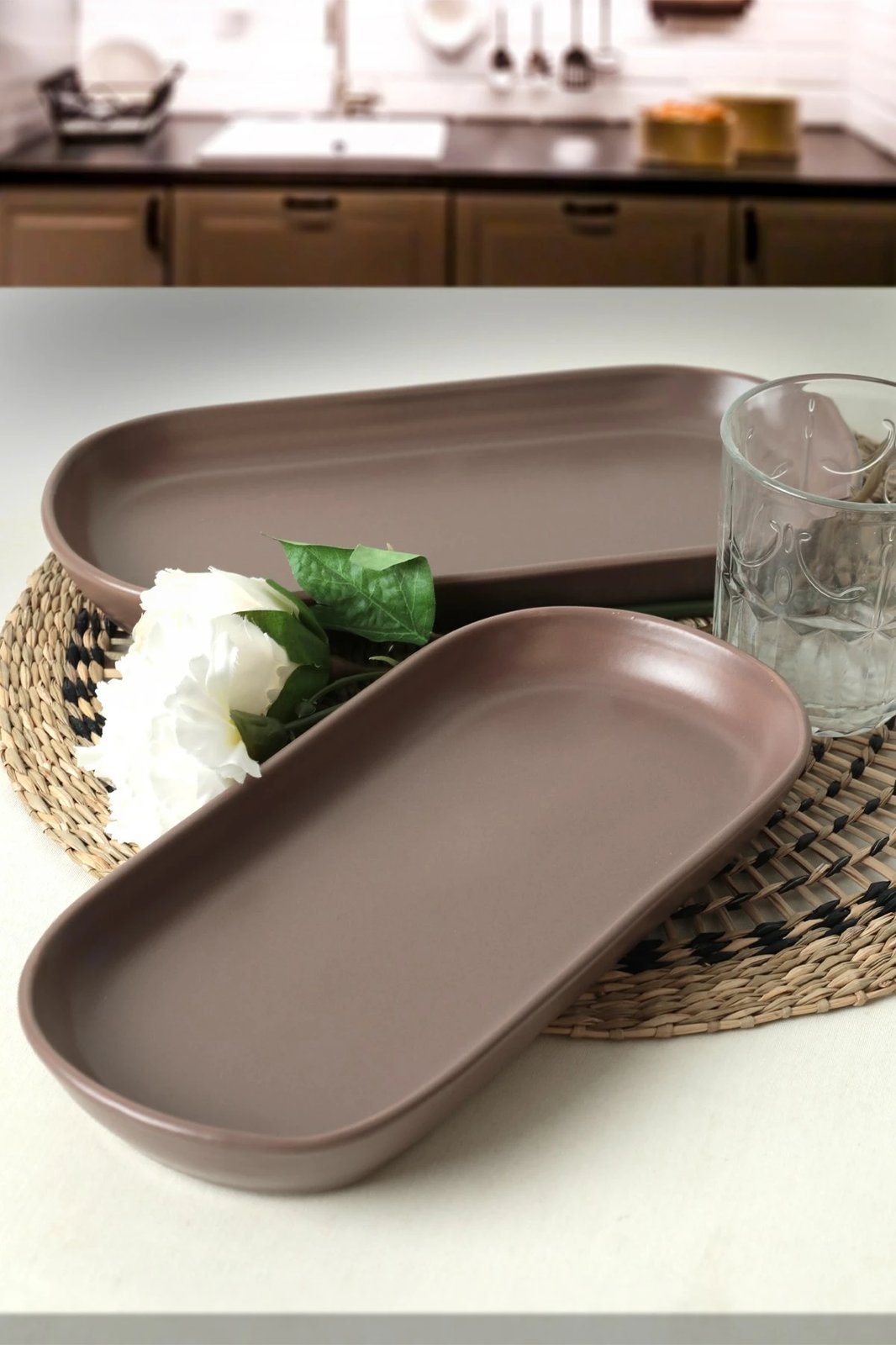 Set pjatash servirëse (2 copë), Hermia Concept, taupe, ST080102F958A000000MAKYK00 Set pjatash servirëse (2 copë), Hermia Concept, taupe, ST080102F958A000000MAKYK00