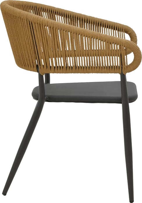 Set tavoline me karrige për terasë Kliton-Raven, alumin, ngjyrë antracit-natyrale, 80x80x74cm, 5 copë