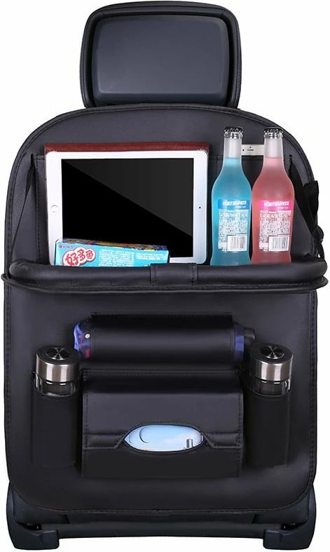 Organizues ulëse makine Hurtel, eko-lëkurë, me tavolinë të palosshme, i zi