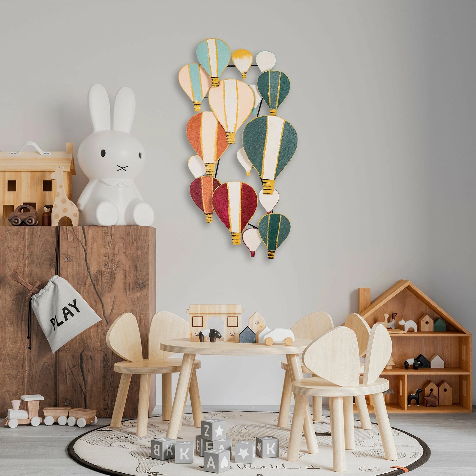 Aksesor dekorativ metalik për mur, Wallity Kapadokya, shumëngjyrësh