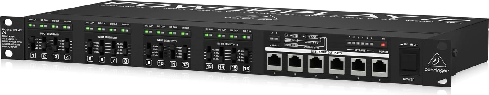 Mikser audio Behringer P16-I, 16 kanale, i zi