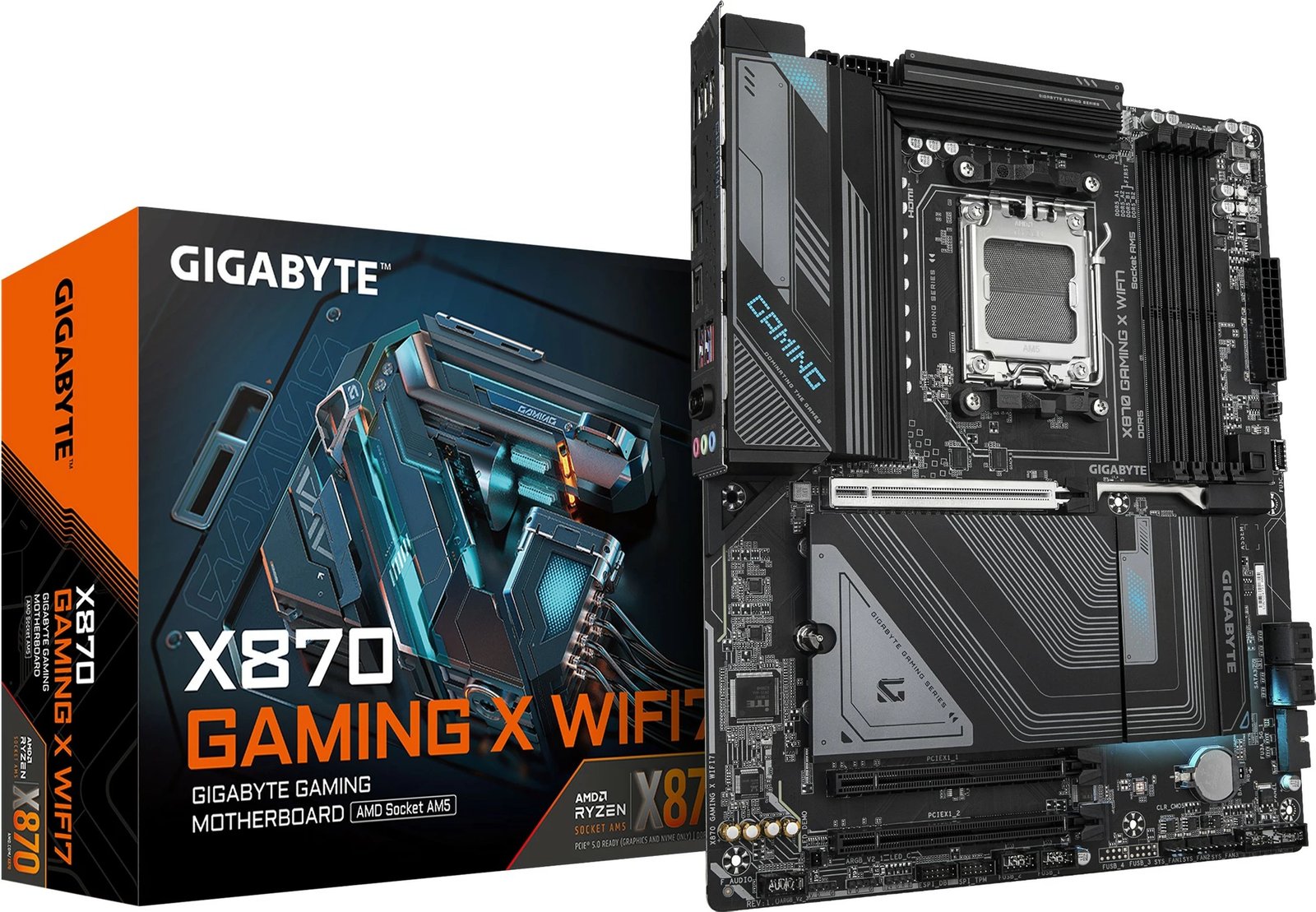 Pllakë amë Gigabyte X870 GAMING X WIFI7, Socket AM5, AMD Ryzen 9000, DDR5, Wi-Fi 7