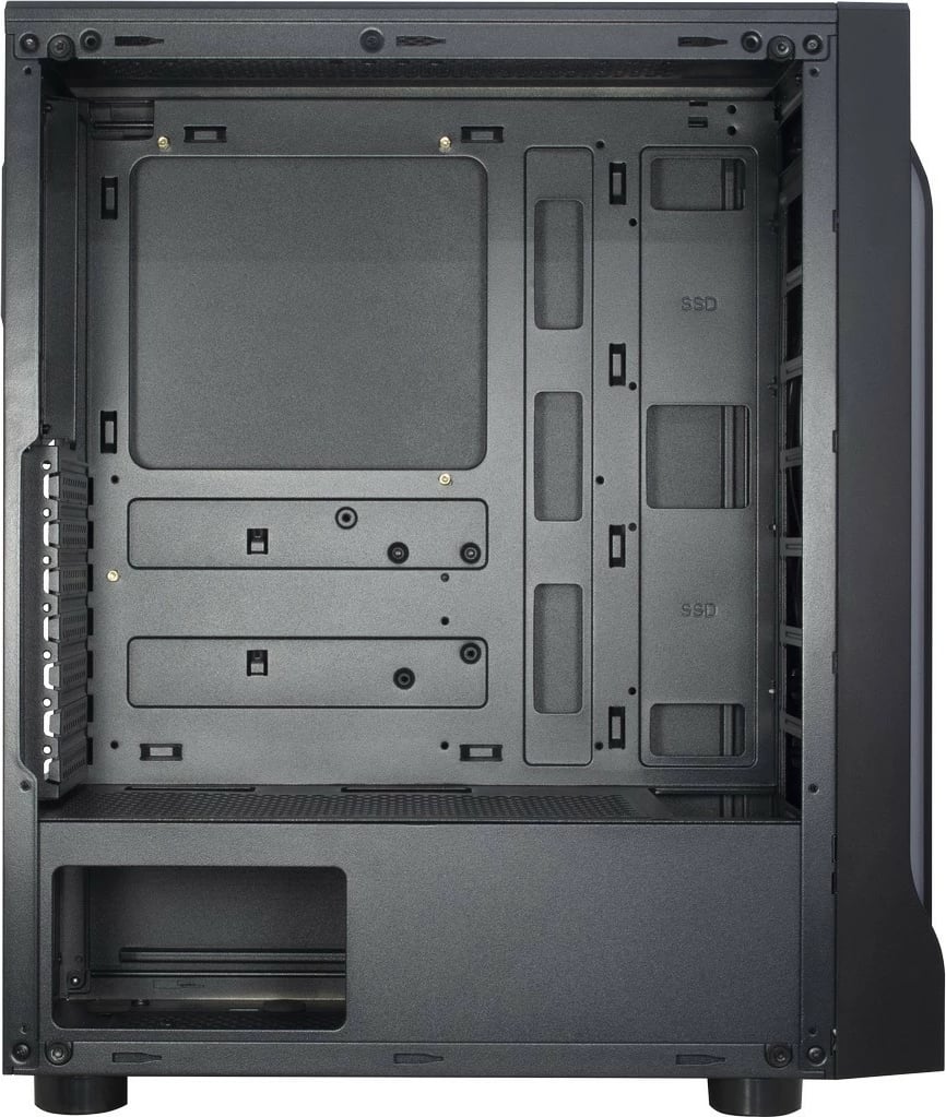 Kasë Inter-Tech A-3411 Creek, Tower, ATX/micro ATX/ITX, xham i temperuar, RGB, e zezë