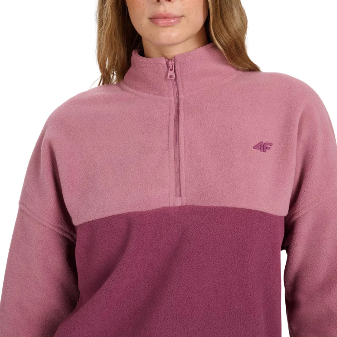Duks fleece për femra 4F, rozë e errët Duks fleece për femra 4F, rozë e errët