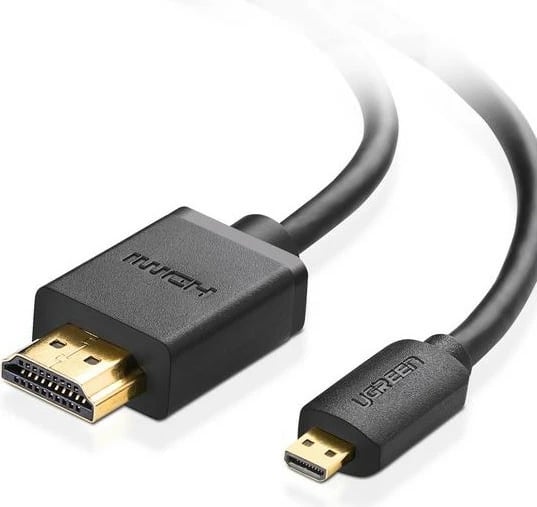 Kabëll HDMI Micro në HDMI Ugreen 30104, 3m, 3D, i zi