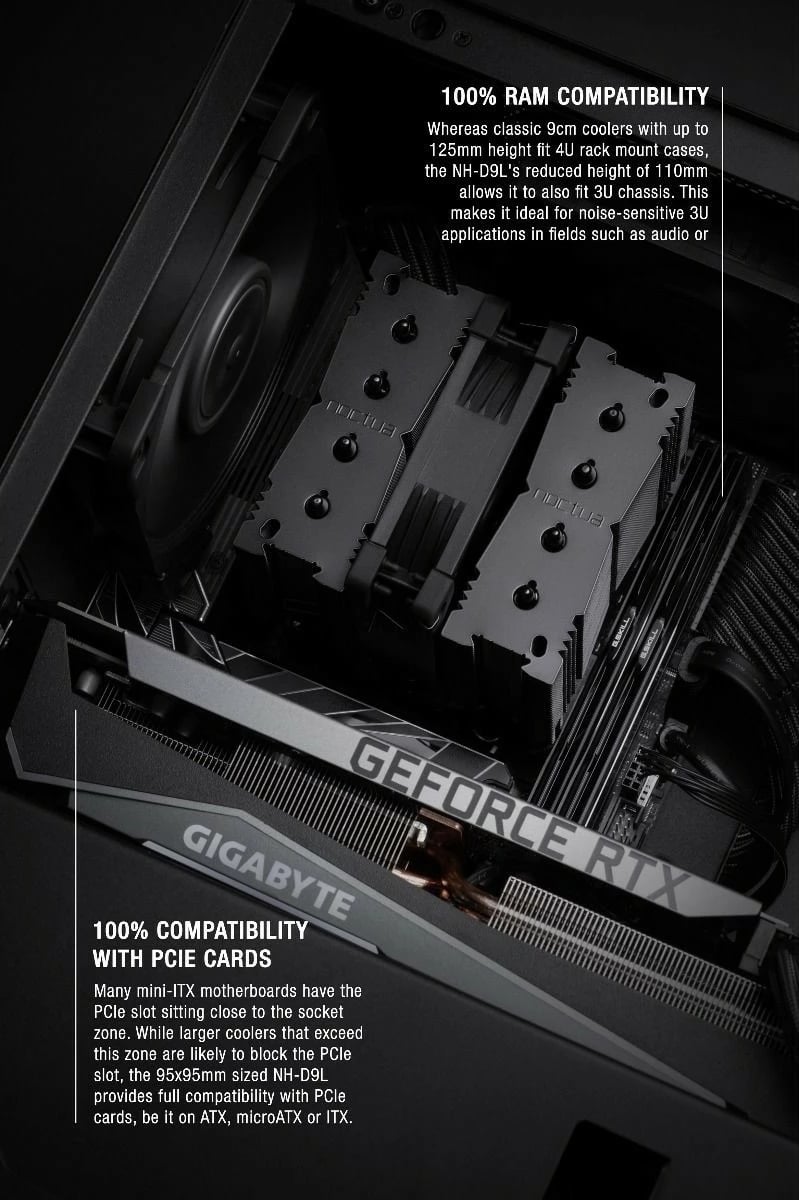 Ftohës procesori NOCTUA NH-D9L chromax.black, 92mm, i zi