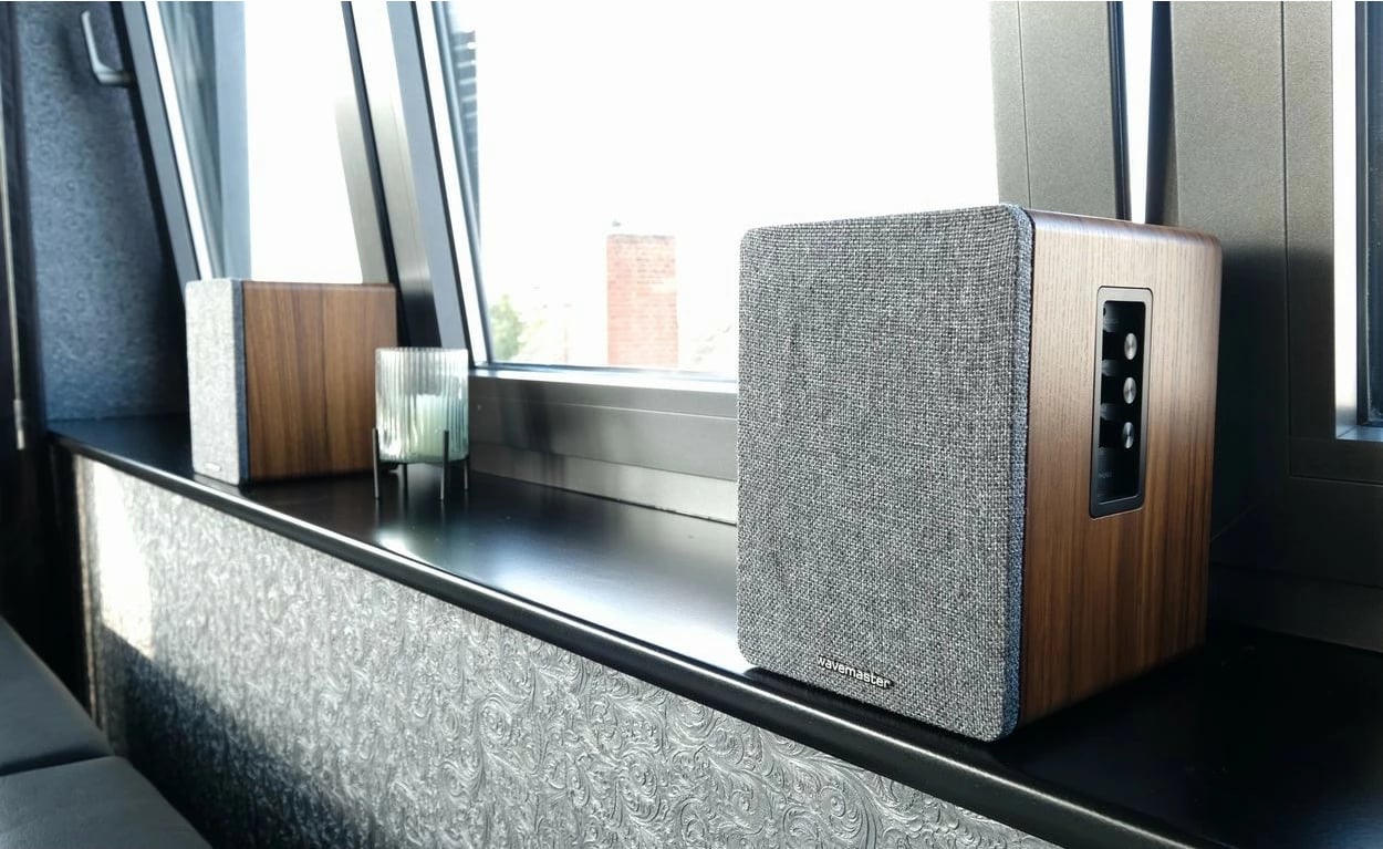 Sistem zëri Wavemaster Base, 2.0 kanale, Bluetooth & Line-in, 30W, gri/wood