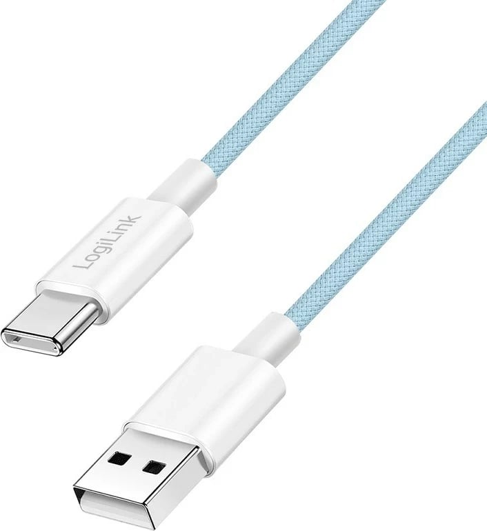 Kabëll USB-A në USB-C LogiLink 1m, najlon, kaltër