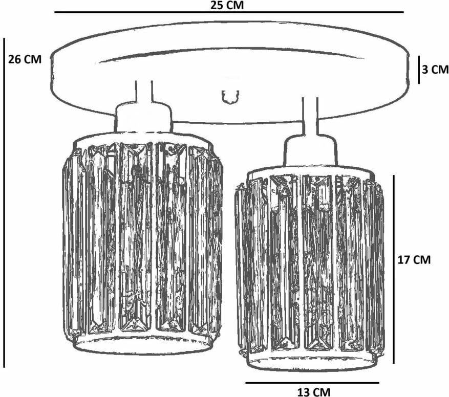Llambë tavani Opviq, 9013-2, metal i zi, gotë
