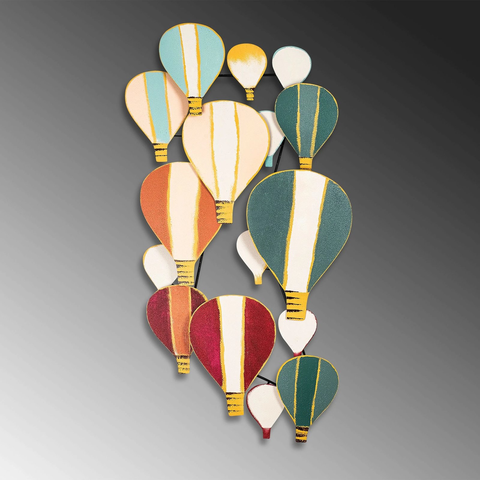 Aksesor dekorativ metalik për mur, Wallity Kapadokya, shumëngjyrësh