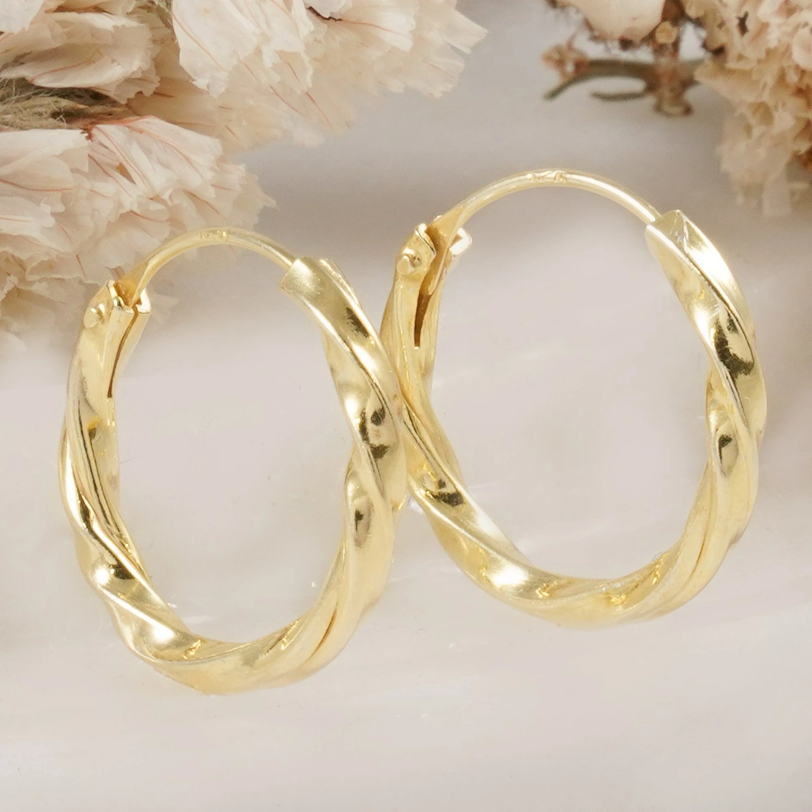 Vathë rrethor prej argjendi, ngjyrë ari, Jumeon, 10575G, 16mm