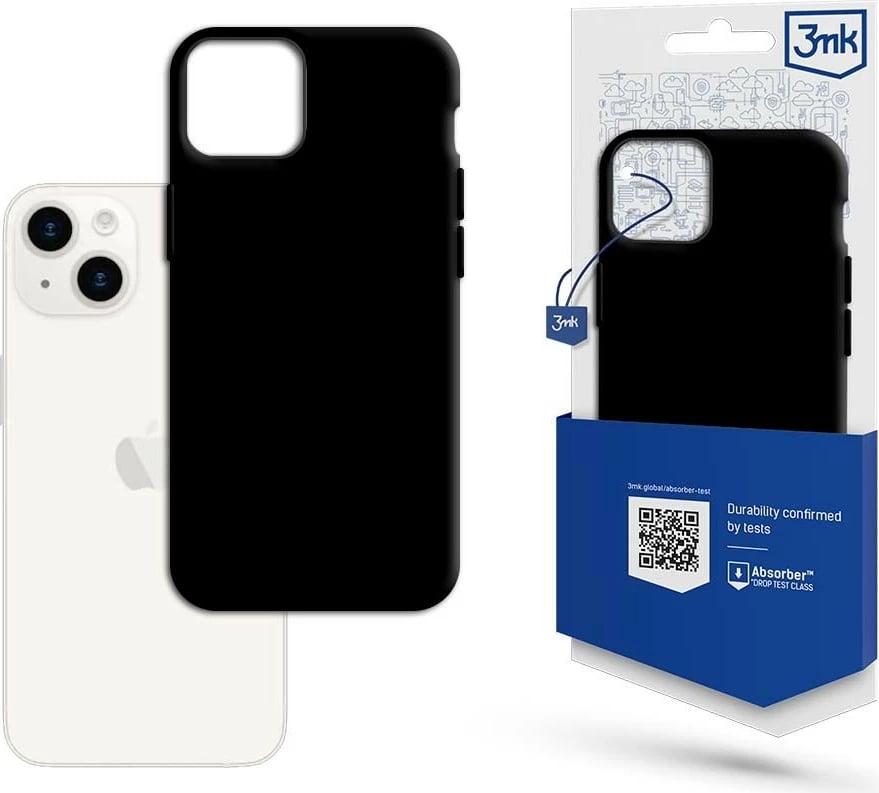 Mbështjellës 3MK Matt Case për iPhone 15, 6.1", TPU, i zi