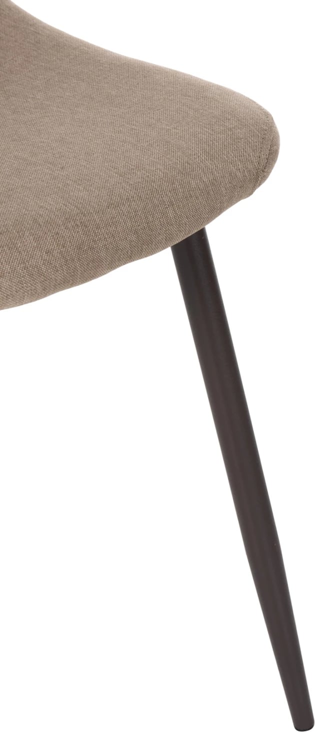 Karrige FH00100.07, pëlhurë bezhë dhe këmbë metalike, 45x52x85 cm., set prej 4 copë