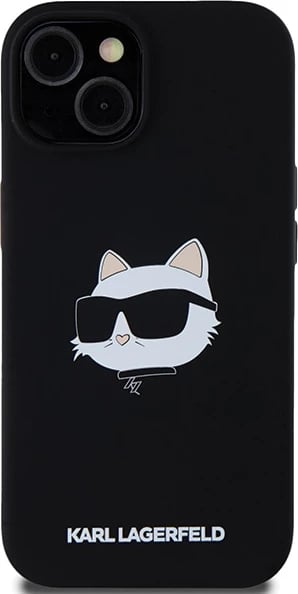 Mbështjellës Karl Lagerfeld Silicone Choupette Head MagSafe për iPhone 15/14/13, i zi