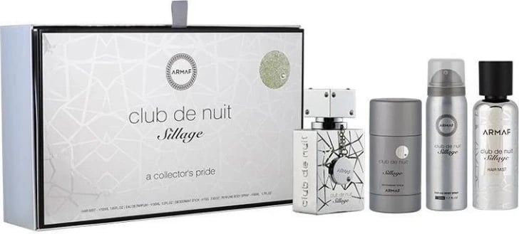 Set Eau de Parfum Armaf Club de Nuit Sillage 30ml + deodorant spray 50ml + deodorant stick 75g + hair mist 55ml