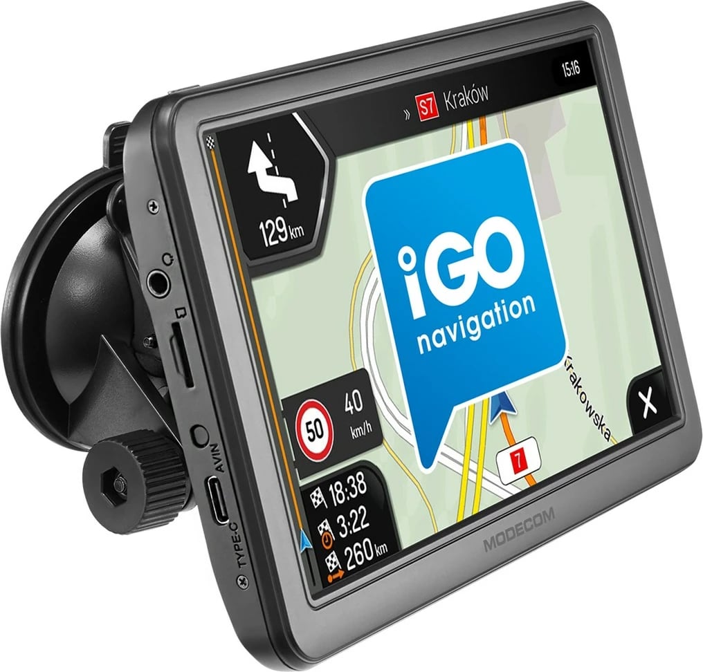 Navigator për vetura MODECOM FreeWAY CX 7.0 me iGO Navigation, 8 GB, Ekran 7", Zi