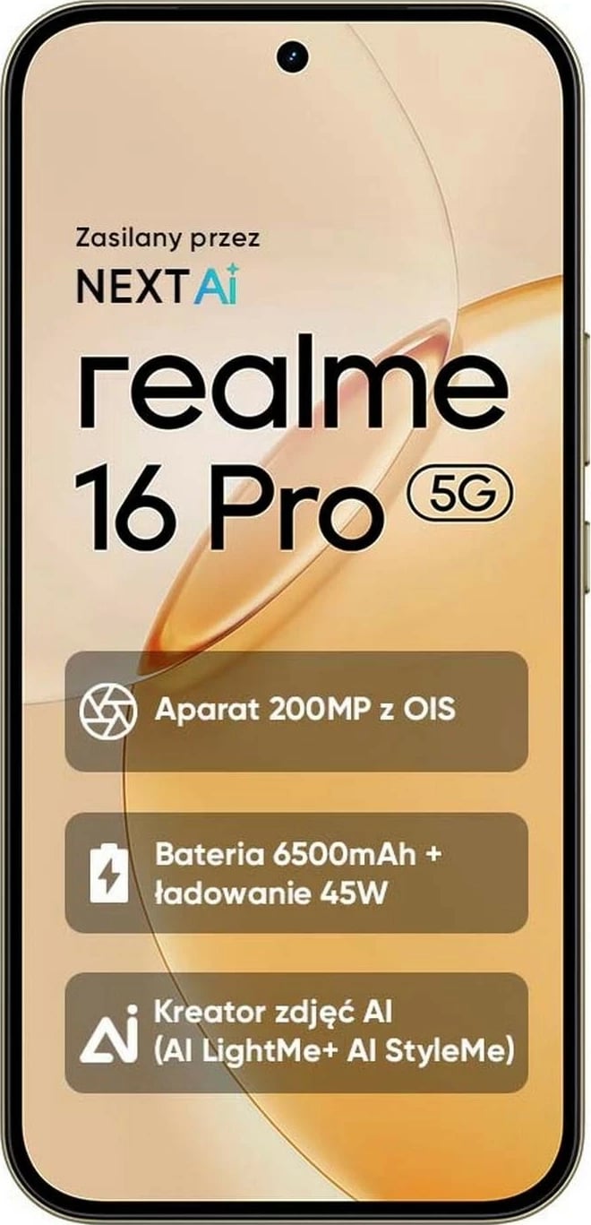 Celular Realme 16 Pro 5G, 8/256GB, gold