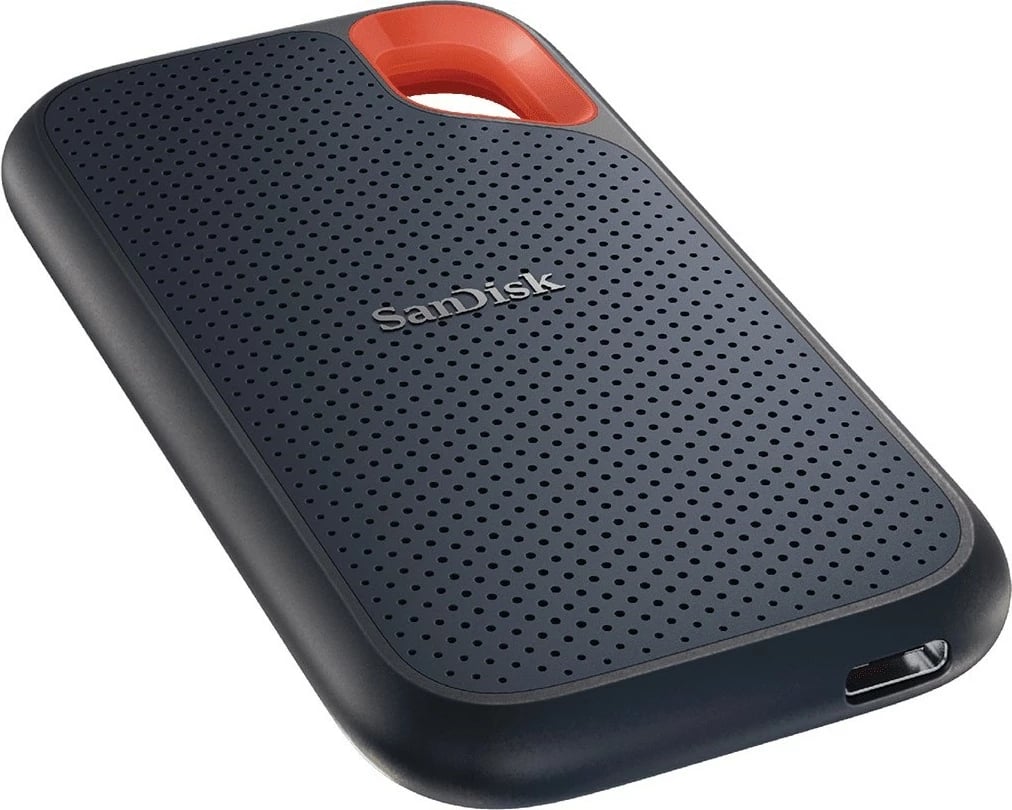 Disk i jashtëm SSD SanDisk Extreme Portable, 2 TB, USB Type-C, 3.2 Gen 2, 1050 MB/s, Mbrojtje me fjalëkalim, E zezë