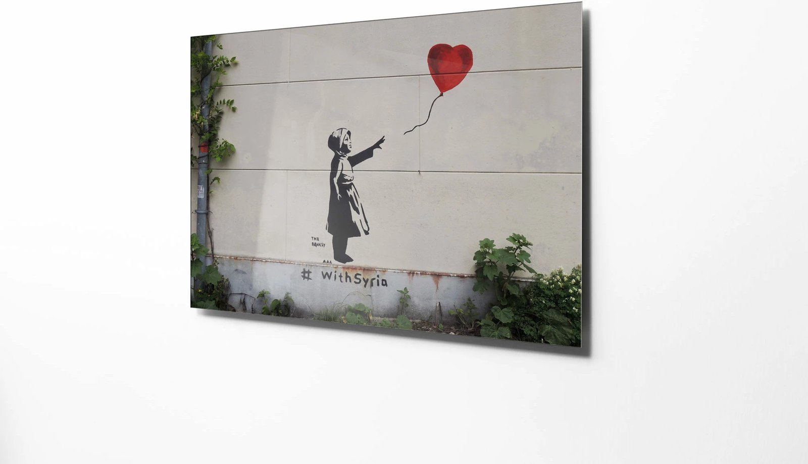 Pikturë dekorative prej xhami të temperuar, Banksy, shumëngjyrëshe, 50x70cm