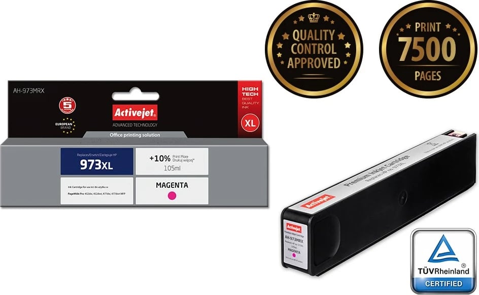 Ngjyrë zëvendësuese Activejet AH-973MRX për printer HP 973XL F6T82AE, 105ml, vjollcë