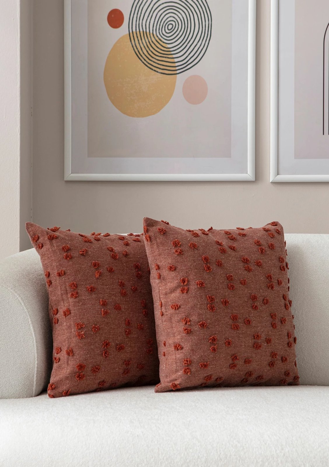 Set mbulesash për jastëkë (2 copë), Evila Originals, Tuffet, ngjyrë e kuqe qeramike v8