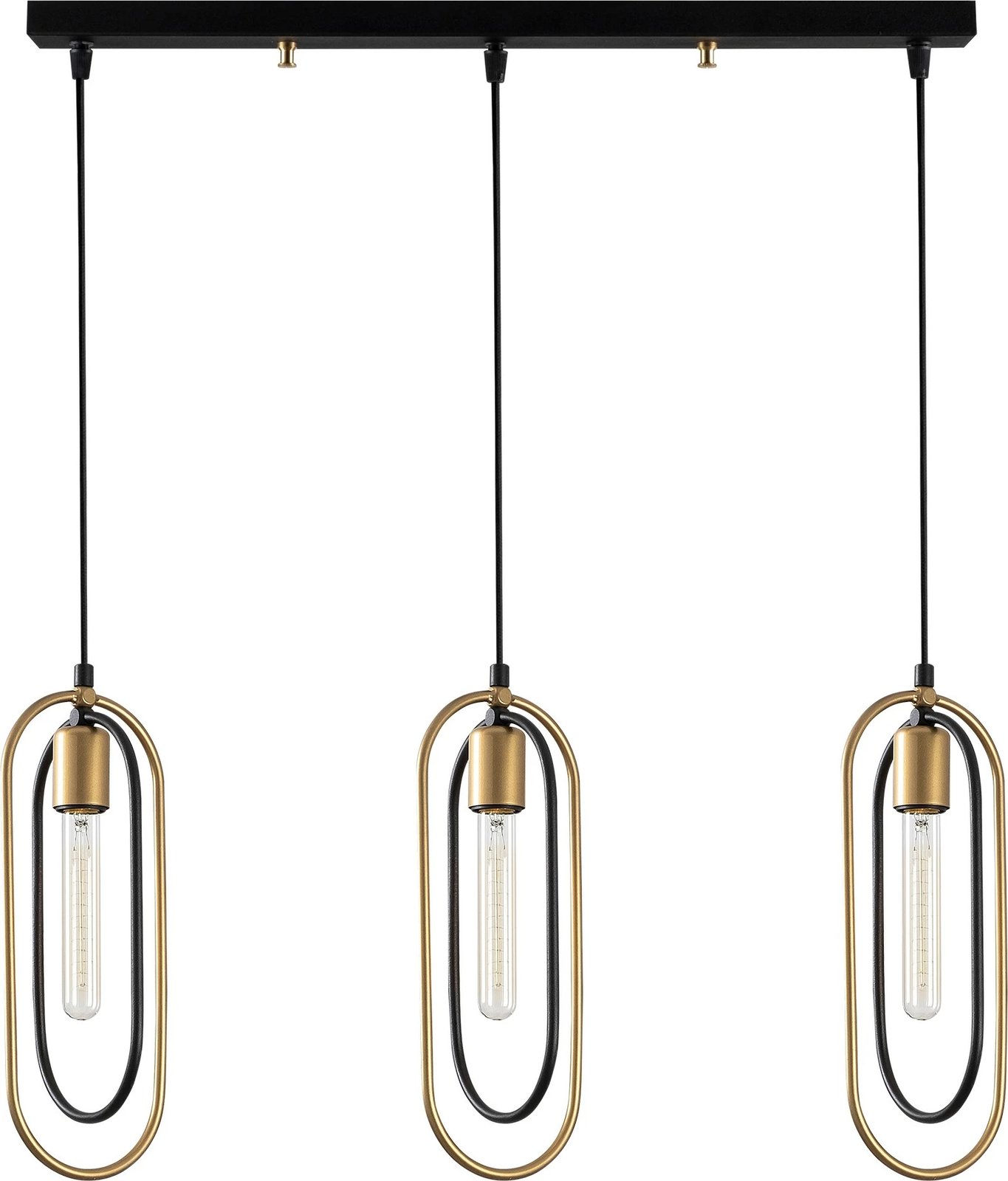 Llambë tavani Opviq, Cerco - 2031, e zezë dhe ari, lartësi e rregullueshme, 64x8cm