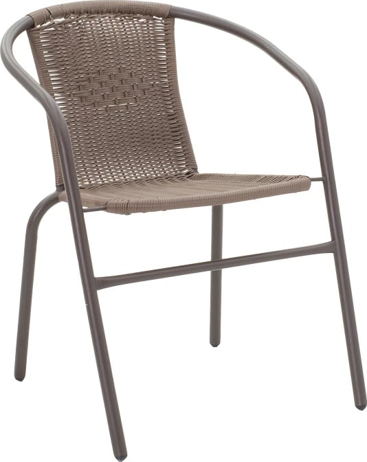 Set tavoline me karrige Obbi-Watson, ngjyrë kafe, metal-pe, 60x60x70cm