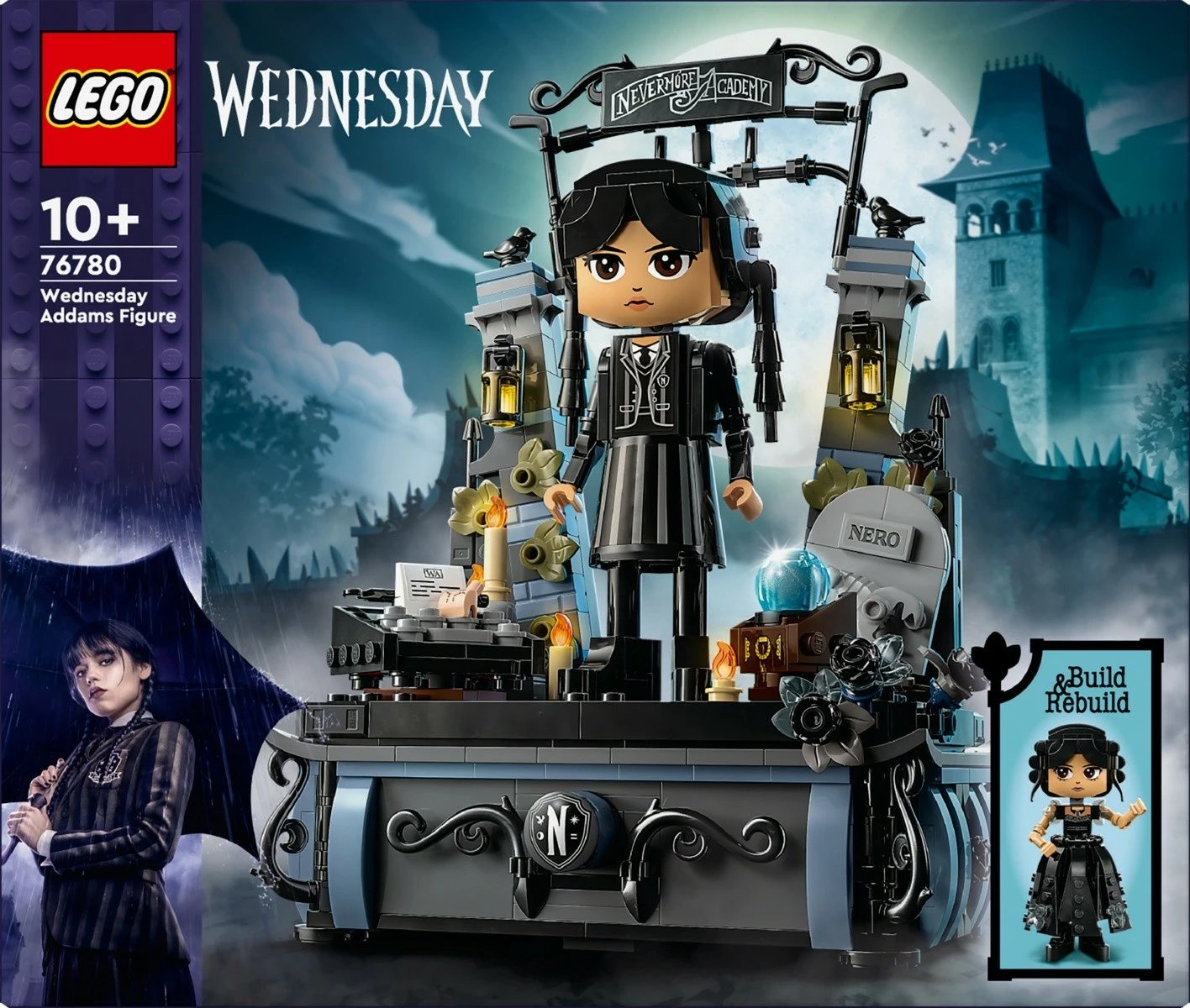 Set LEGO Wednesday, 76780, figurë Wednesday Addams, 702 pjesë, për fëmijë 10+, plastikë