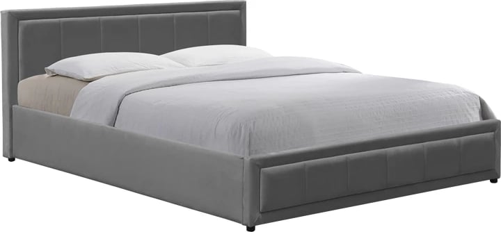 Krevat Huga me hapësirë për depo, kadife, antracit, 160x200cm