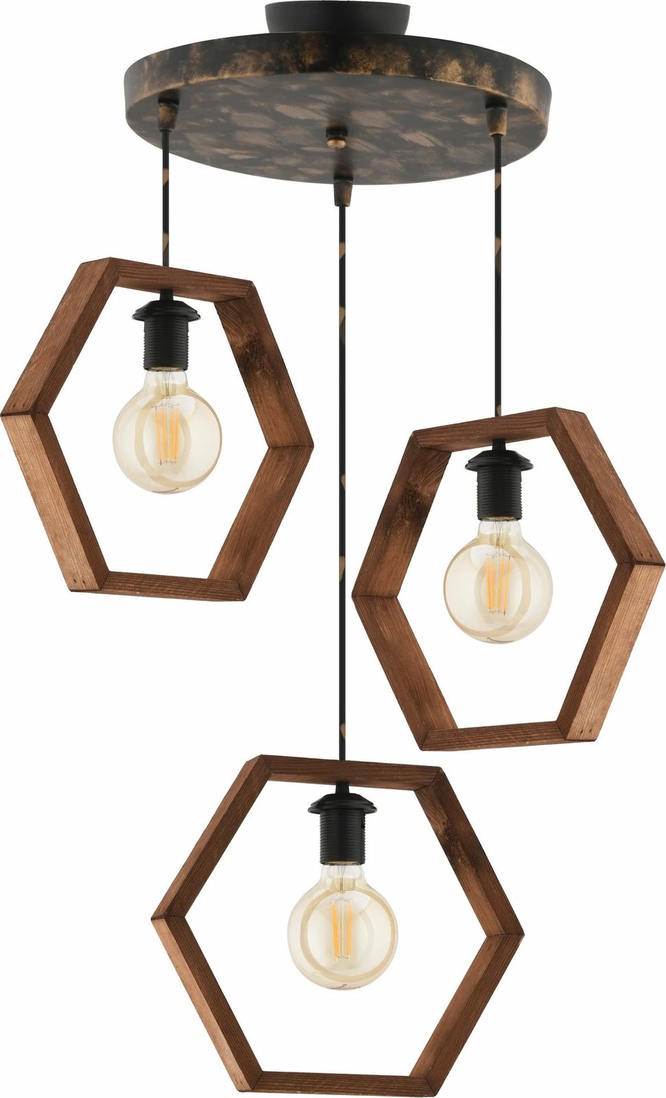 Llambë tavani Opviq, Hexagon Triple, ngjyrë kafe, vintage