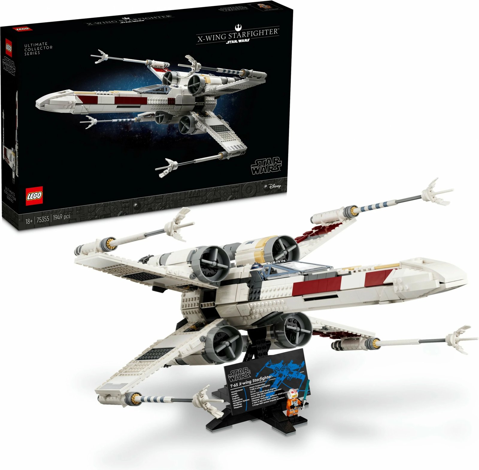 Set ndërtimi LEGO Star Wars X-Wing Starfighter 75355, 1953 pjesë, multikolor