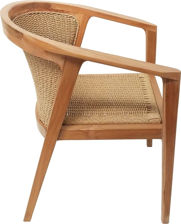 Karrige Granny, dru tik, litar sintetik, ngjyrë natyrale, 60x60x82cm