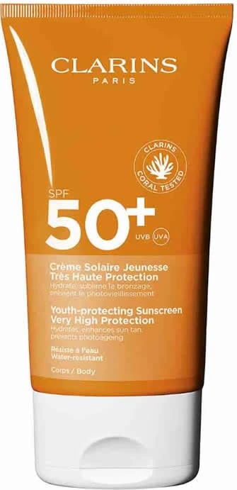 Krem mbrojtës nga dielli unisex Clarins Youth Protecting Sunscreen SPF50+, 150ml