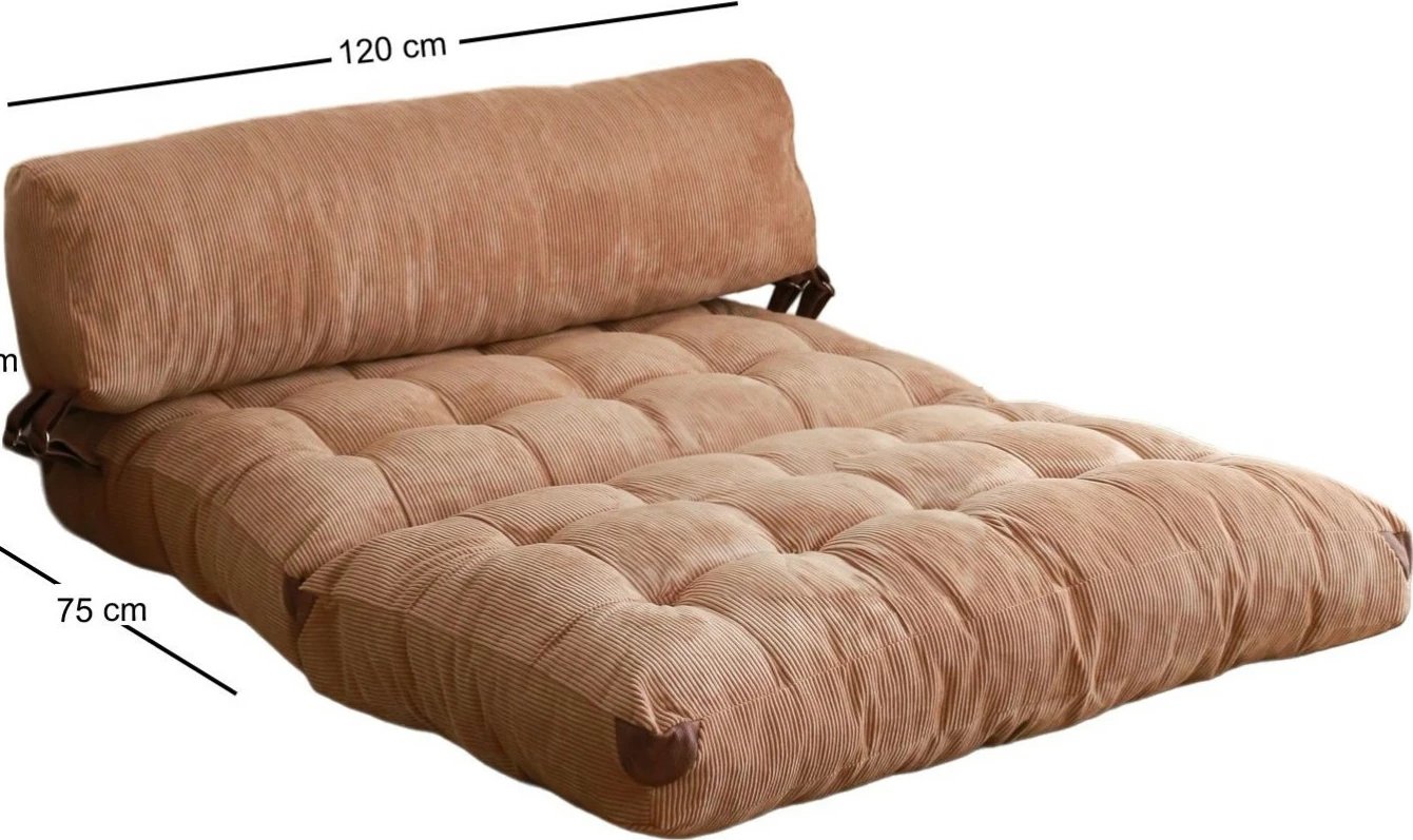 Divan-krevat 2 vende, kadife, ngjyrë camel, Atelier del Sofa, Fold