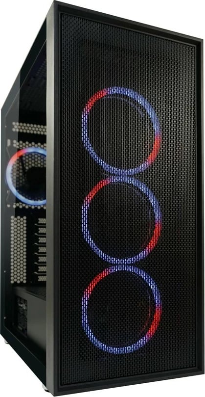 Kasë LC-Power Black_Wanderer_X Midi Tower, ATX/EATX/micro ATX/Mini-ITX, xham i temperuar, RGB, e zezë