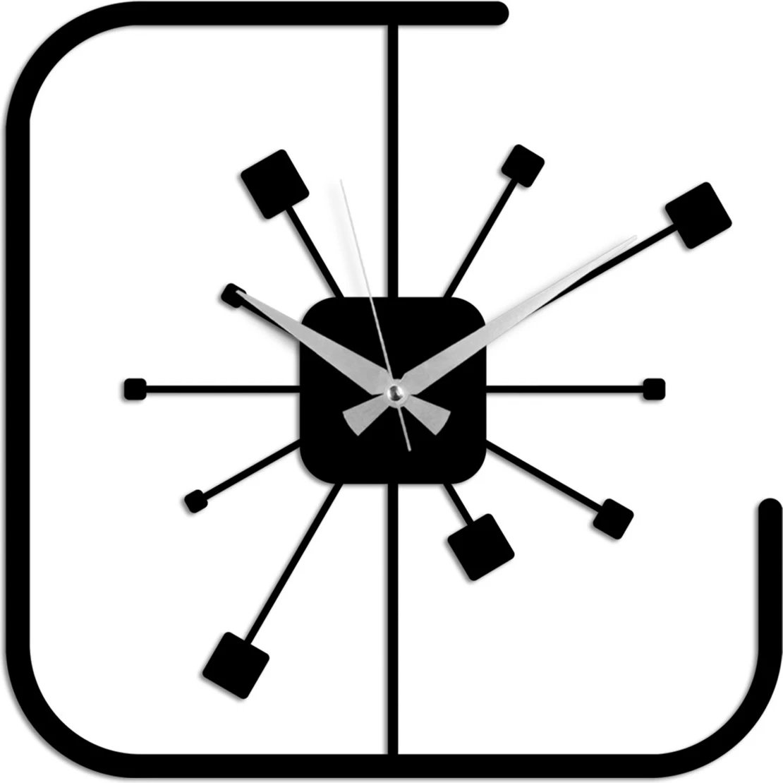 Orë muri dekorative metalike Wallity, katrore, e zezë