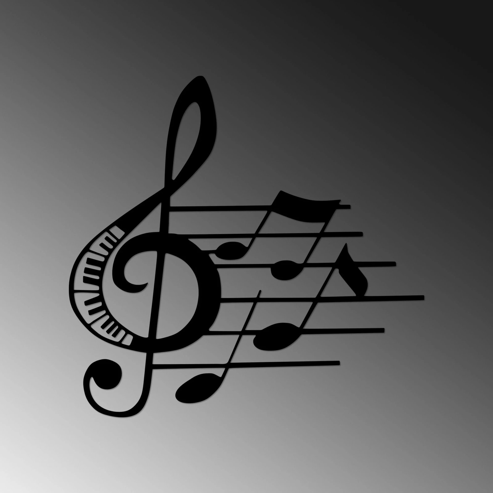 Aksesor dekorativ metalik për mur Wallity, Fast Music - 527