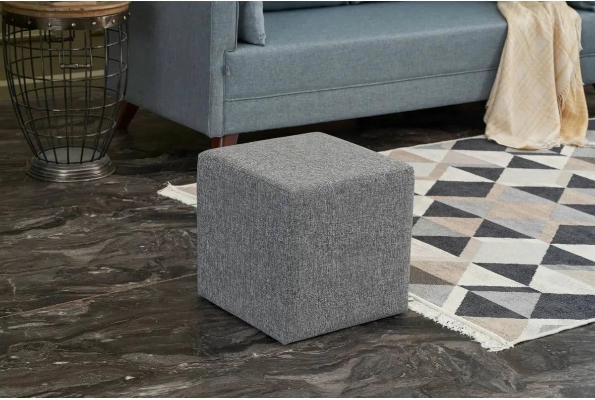 Puf katror, ngjyrë gri, Atelier del Sofa, 40x40x42cm