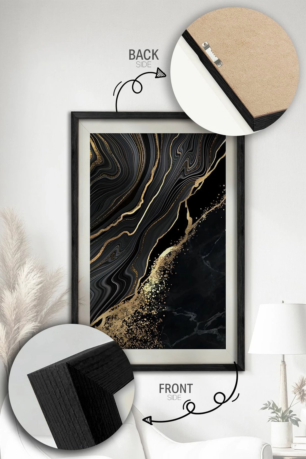 Pikturë dekorative me kornizë (3 copë), Wallity, Ersy3Syhcrv70