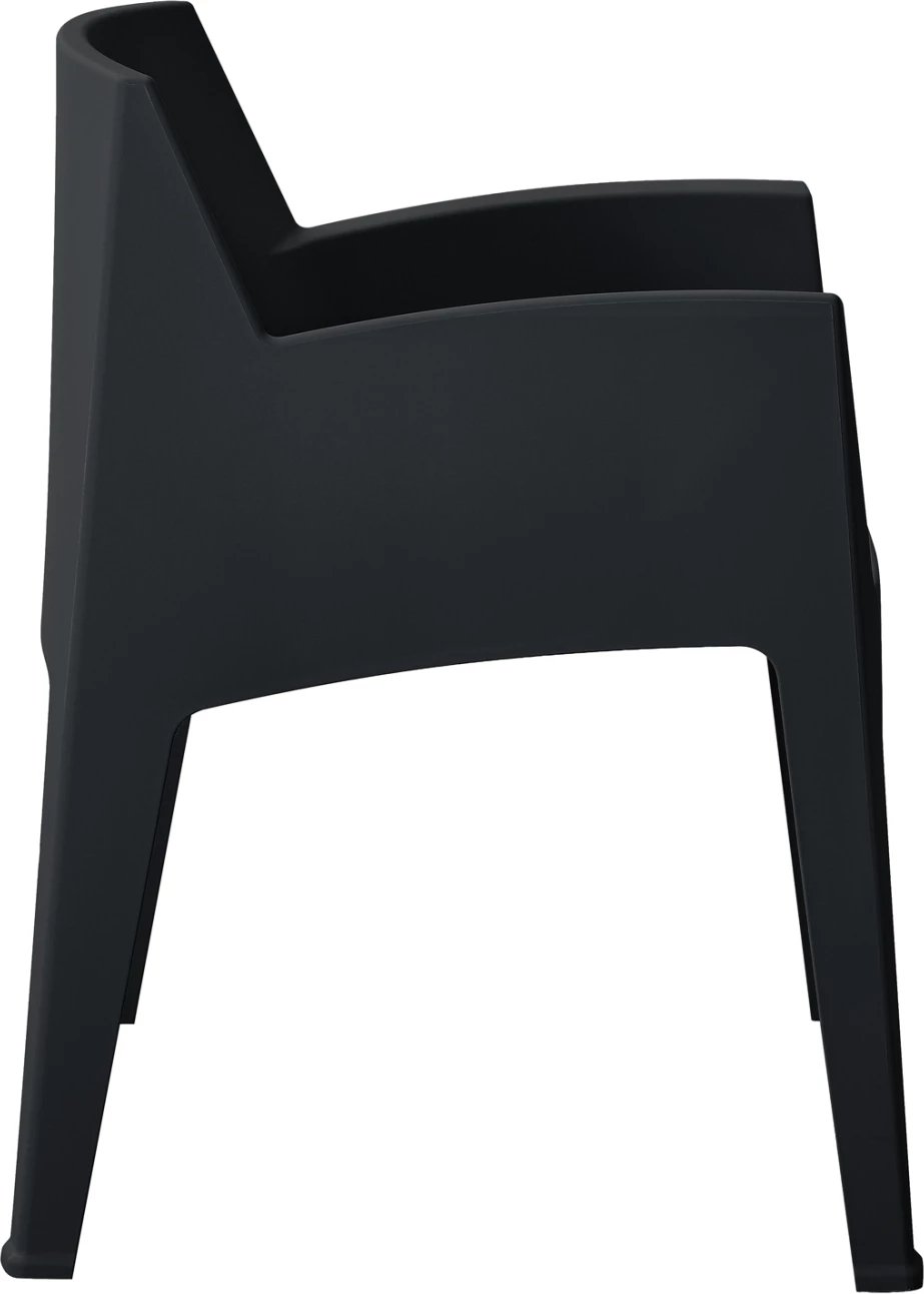 Karrige me krahë prej polipropileni, ngjyrë e zezë, SLEEK FH6370.02, 57x56x82.5cm