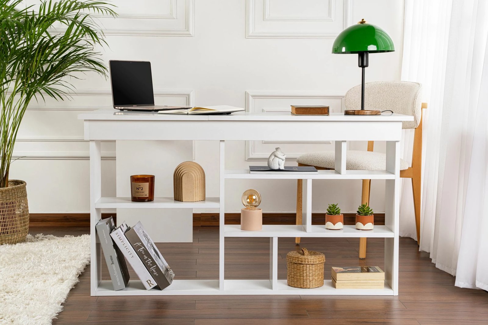 Tavolinë pune për studim, Nordure Vesper, ngjyrë natyrale e bardhë