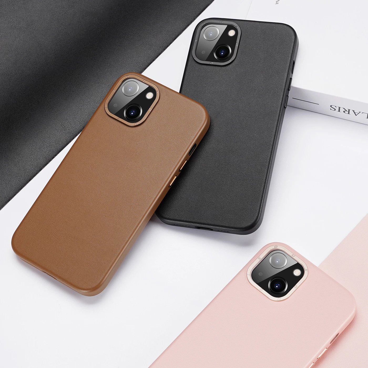 Mbështjellës Dux Ducis Grit për iPhone 14 Plus, lëkurë ekologjike, MagSafe, Kafe