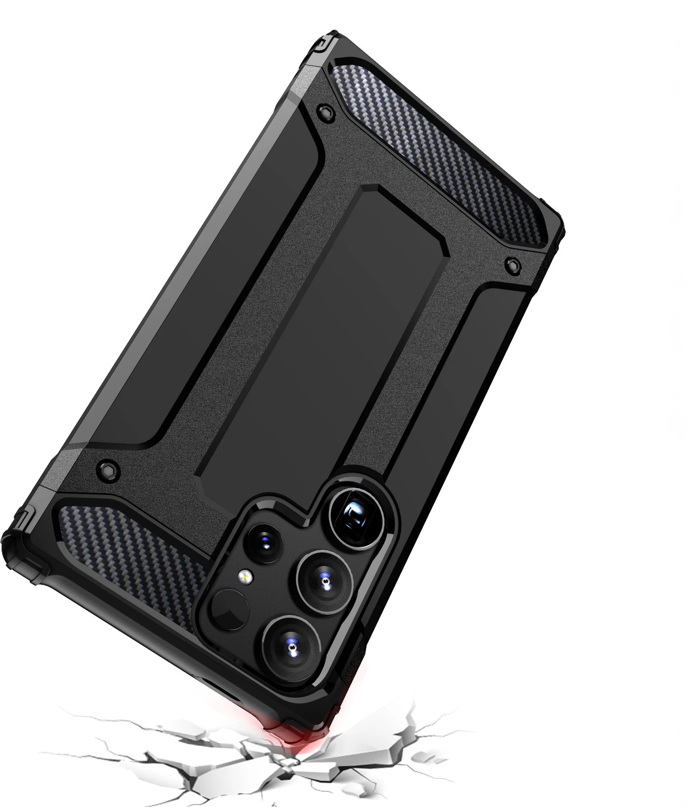 Mbështjellës Hurtel Hybrid Armor për Samsung Galaxy S24 Ultra, i zi