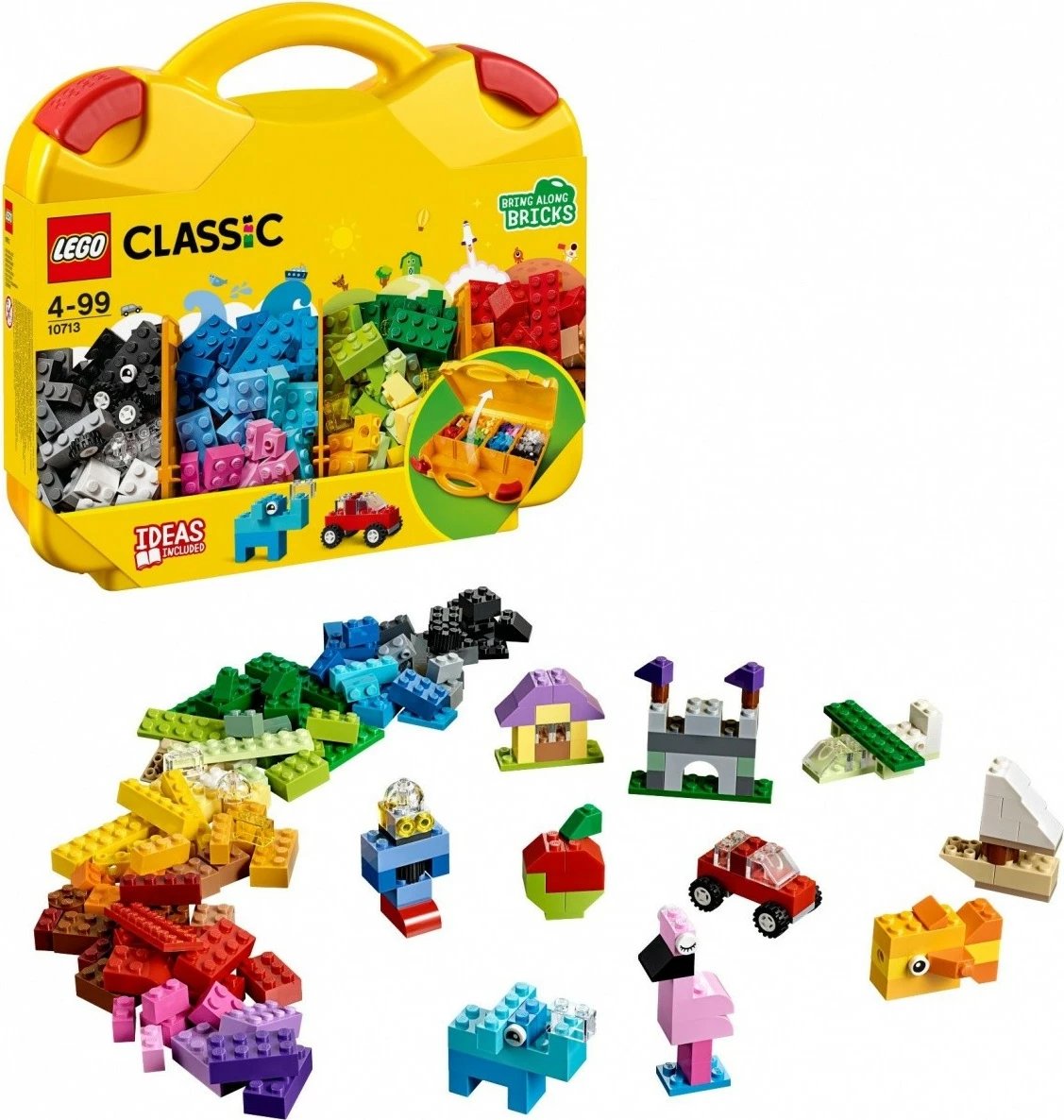 Set LEGO Classic 10713 Creative Suitcase, 213 pjesë, Valixhe e verdhë