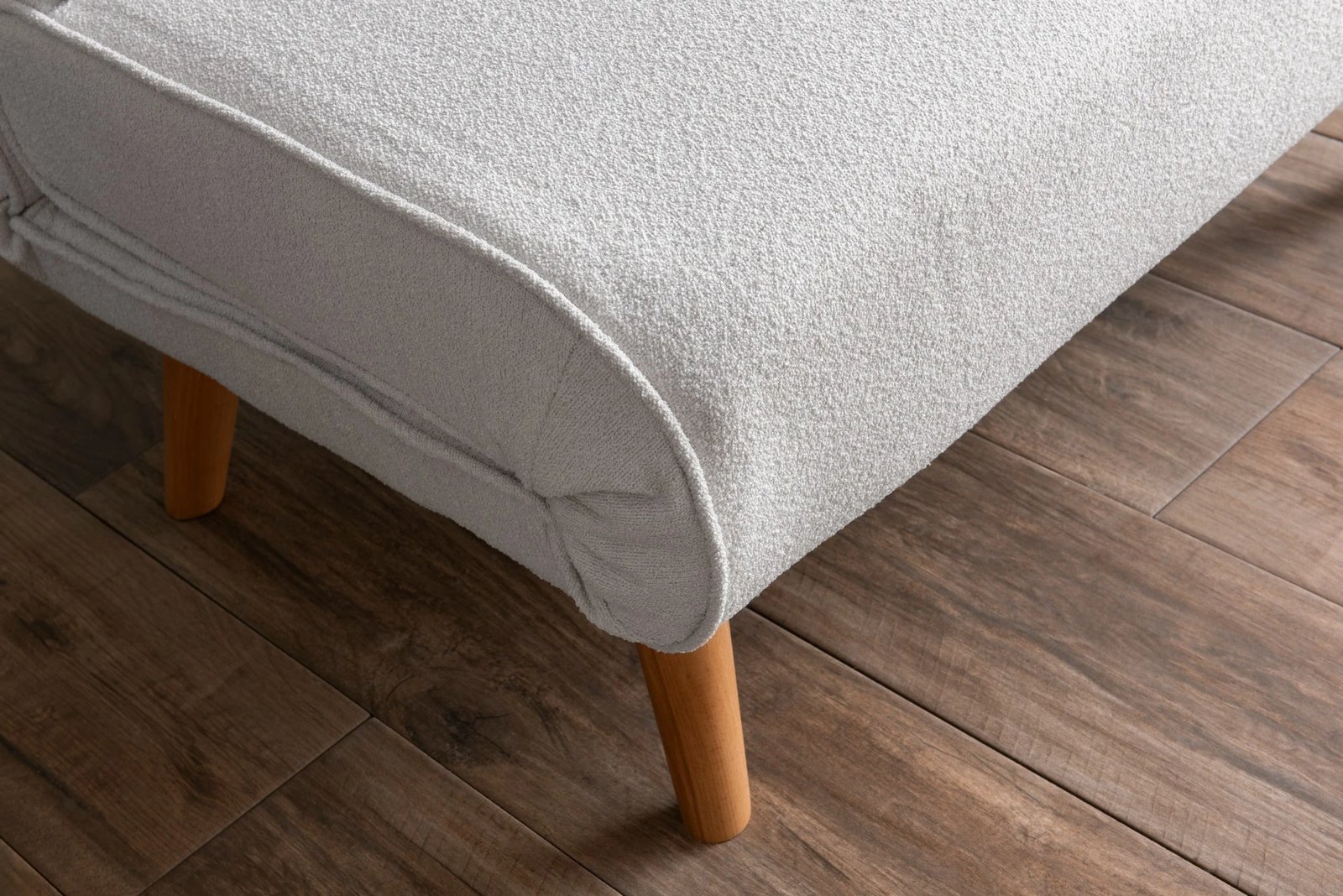 Krevat-karrige një vendi Atelier del Sofa, Folde Single, material teddy, e bardhë