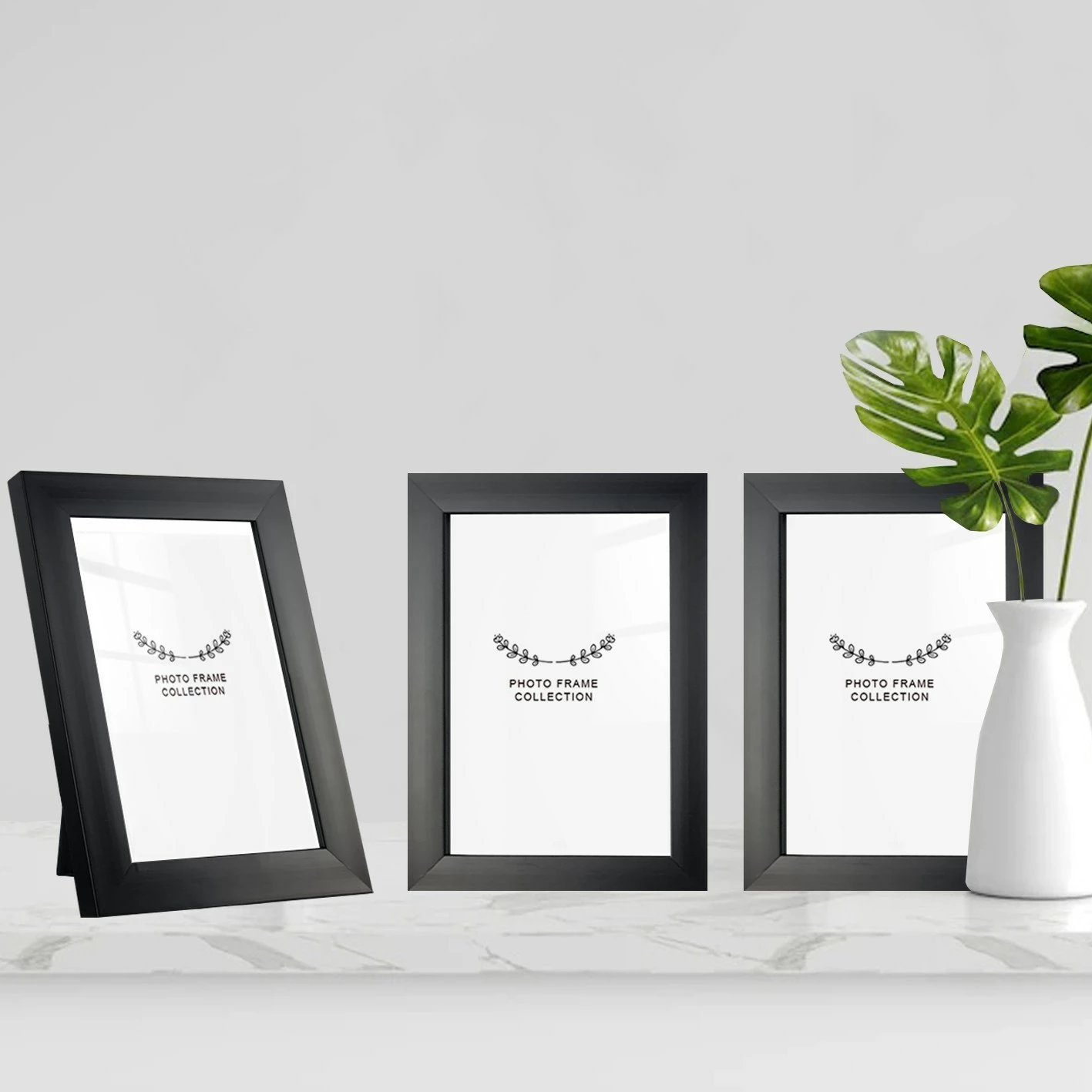 Set kornizash për foto, 3 copë, dizajn Aberto, ngjyrë e zezë, 13x18cm