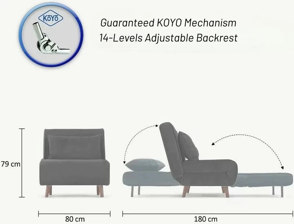 Krevat-karrige një vendës, Atelier del Sofa, Folde Single, krem